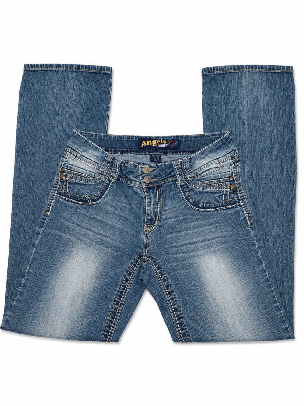 Angels Medium Blue Flare Wide-Leg Jeans